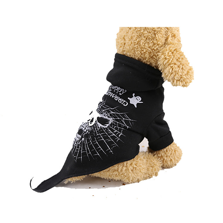 Dog Halloween Hooded Skull Sweatshirt