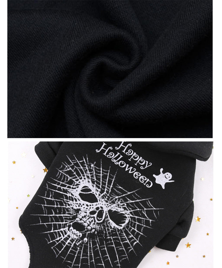 Dog Halloween Hooded Skull Sweatshirt