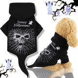 Dog Halloween Hooded Skull Sweatshirt