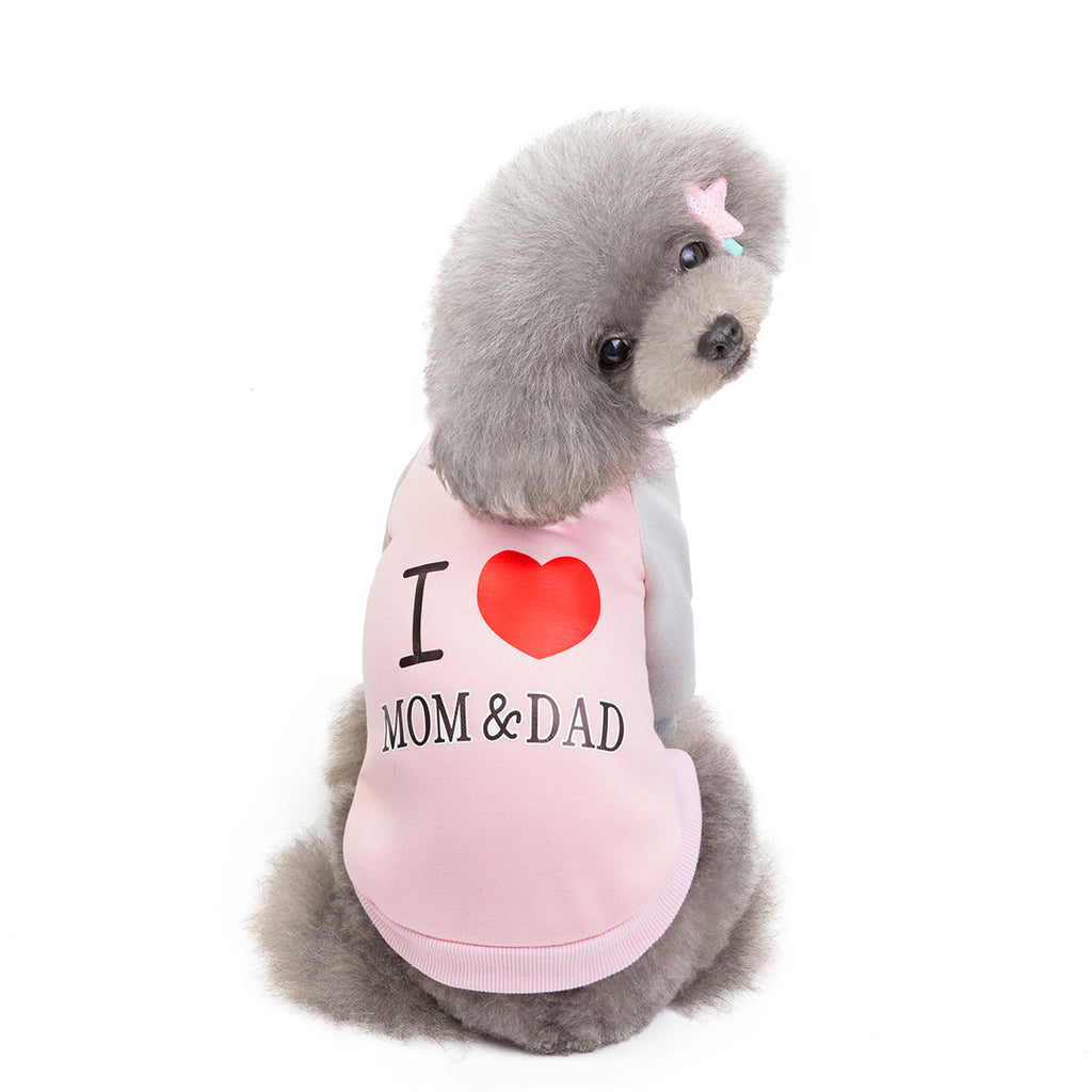Pet /Dog I Love Mom & Dad Graphic Sweatshirts