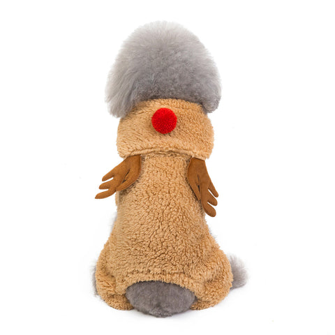 Dog / Pet / Cat Reindeer faux fur hood Onesie
