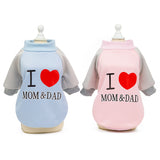 Pet /Dog I Love Mom & Dad Graphic Sweatshirts