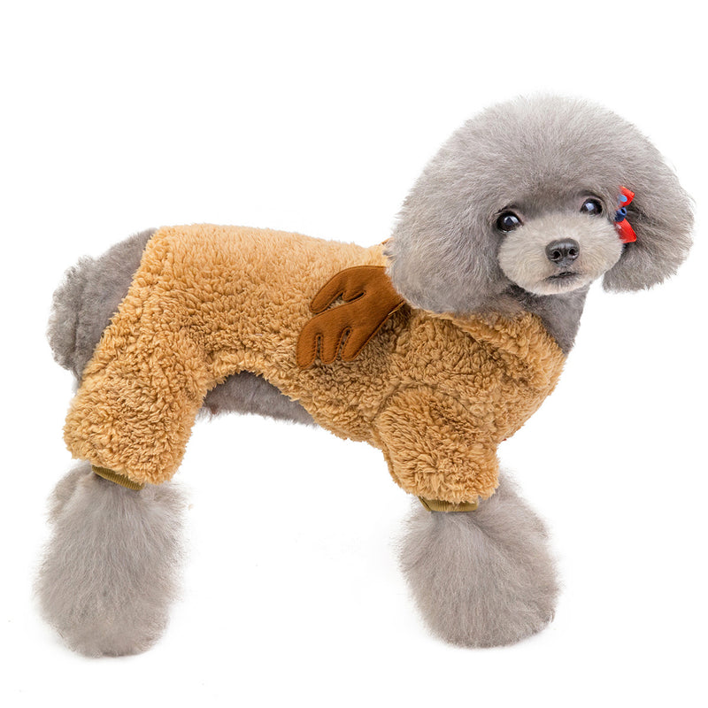 Dog / Pet / Cat Reindeer faux fur hood Onesie