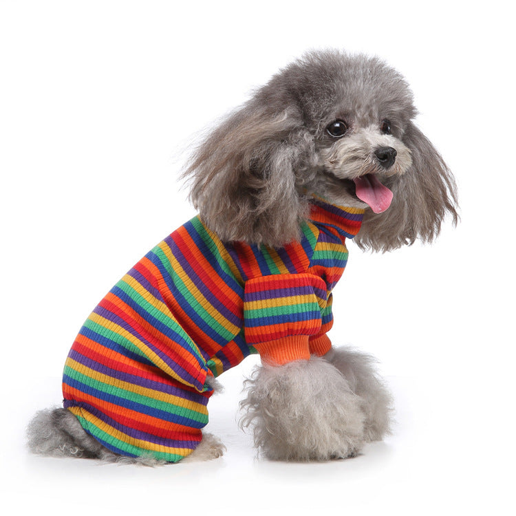 Pet Multi Stripe Turtleneck Pajama