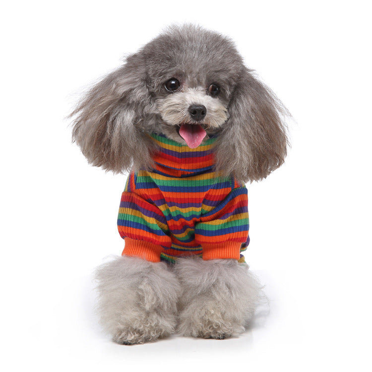 Pet Multi Stripe Turtleneck Pajama