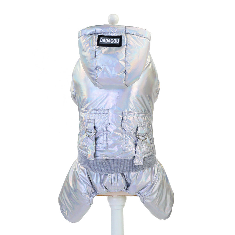 Pet / Dog / Cat Trendy Metallic Silver Parker Snowsuit