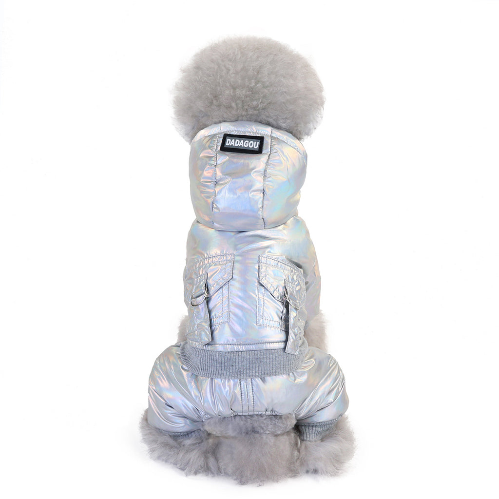 Pet / Dog / Cat Trendy Metallic Silver Parker Snowsuit