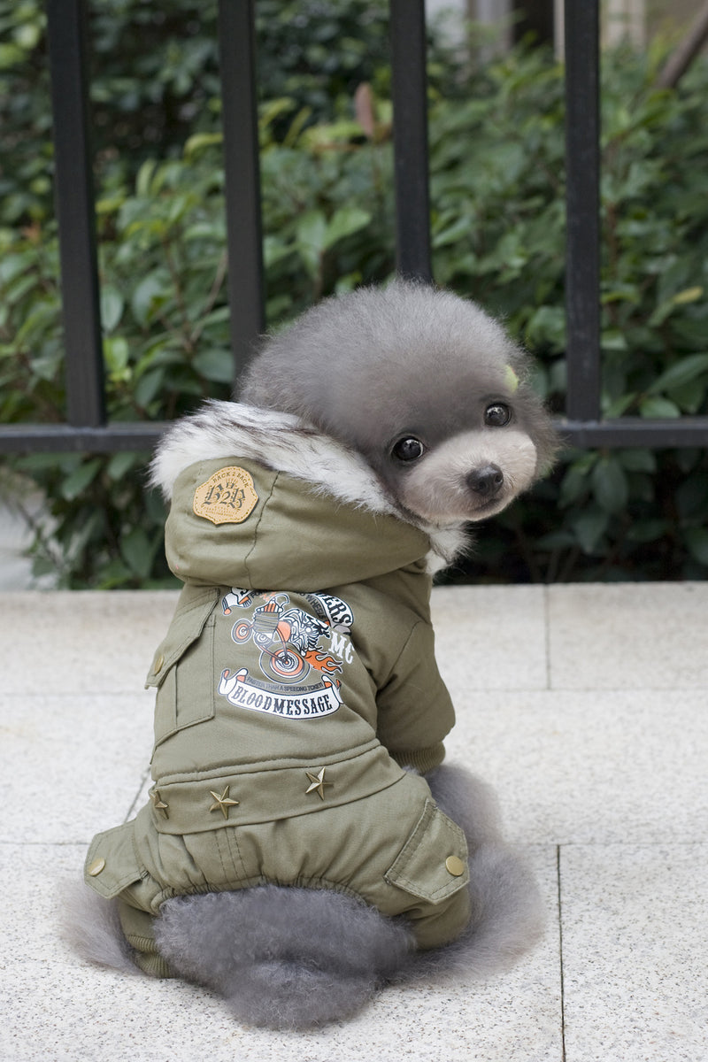 Toby's Super Cool Pet / Dog Hooded Puffer Snowsuit