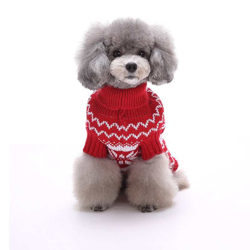 Pet Festive Classic Fair Isle Sweater In Red