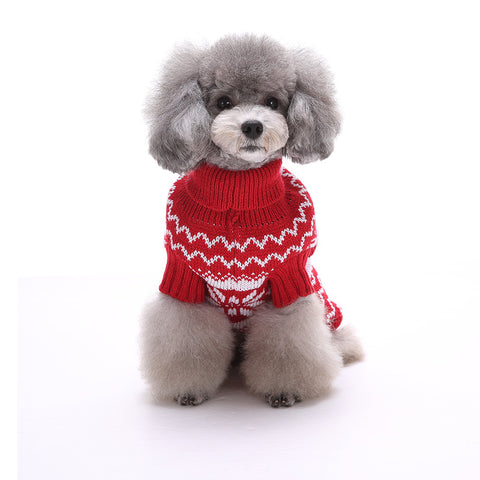 Pet Festive Classic Fair Isle Sweater In Red