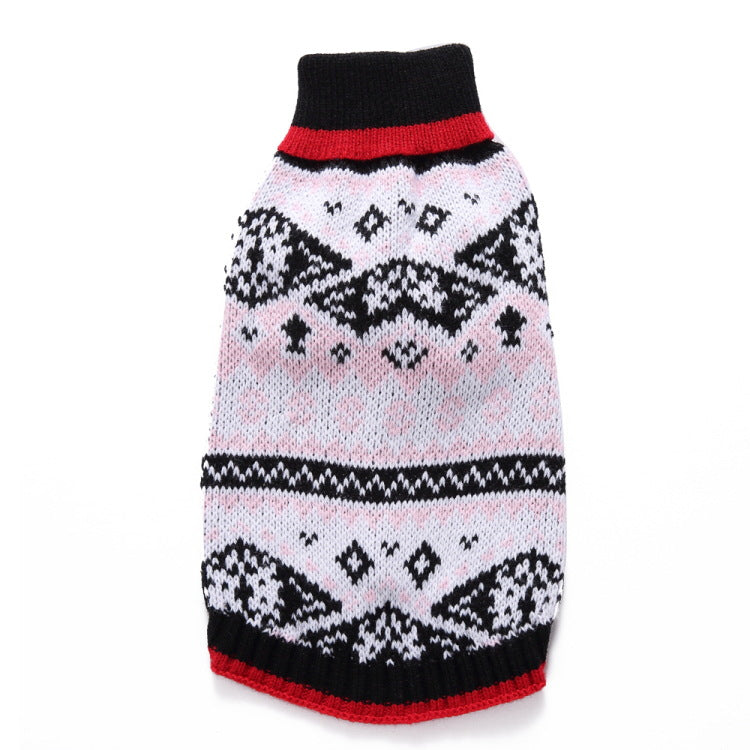 Pet Festive Classic Fair Isle Sweater in Pink and Navy