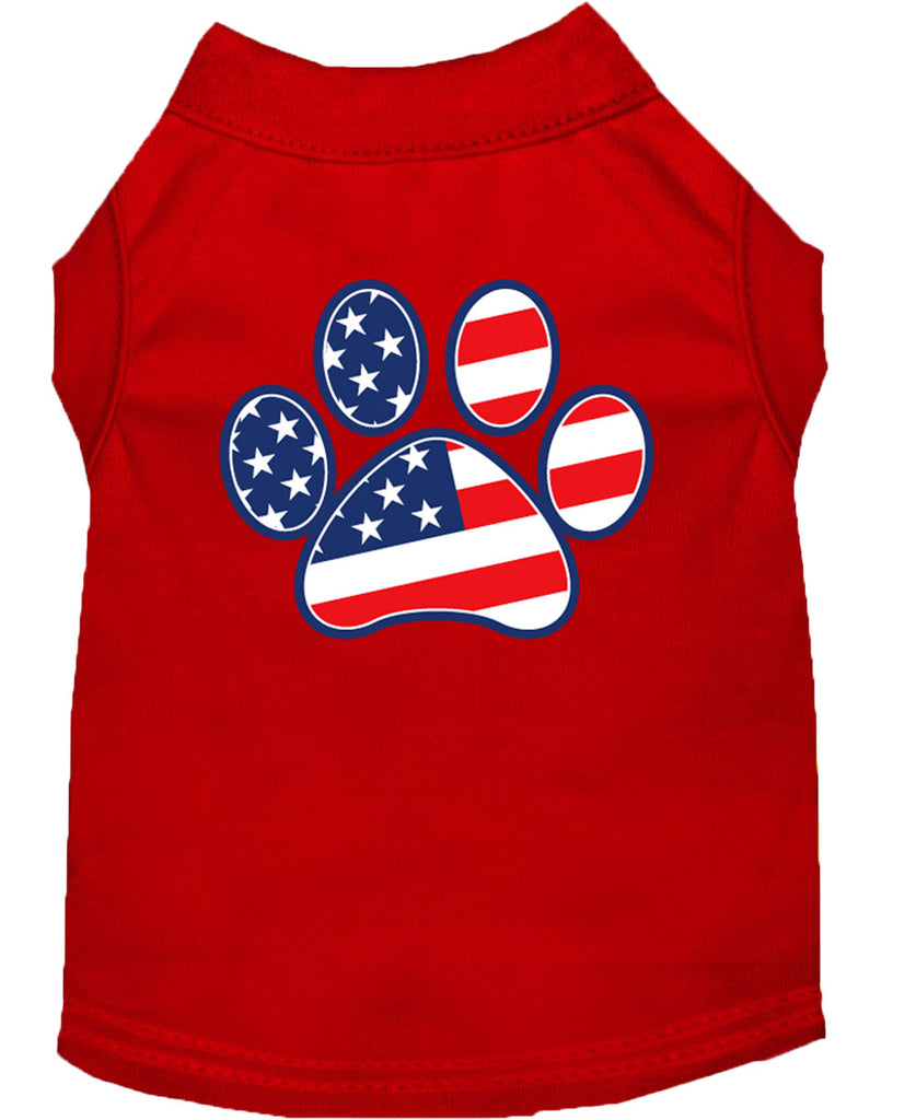 PATRIOTIC PAW PRINT SCREEN PRINT SHIRTS, AMERICANA STARS & STRIPES