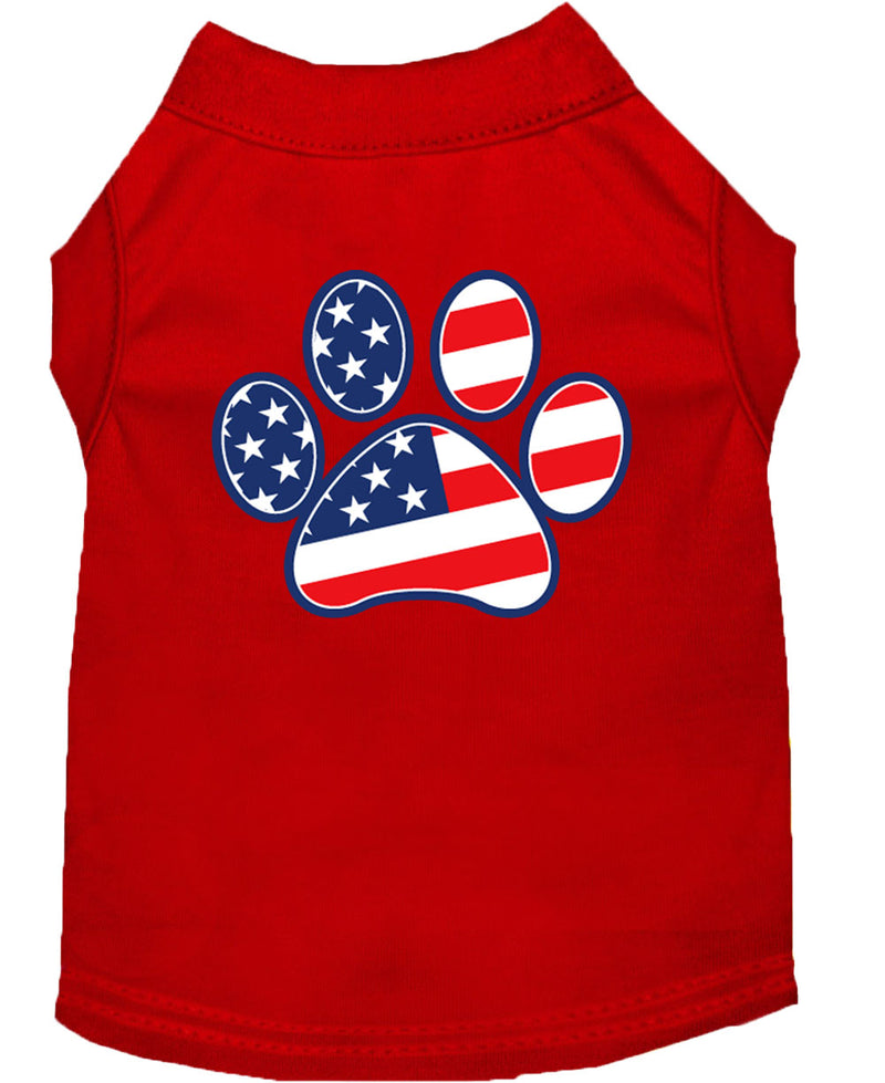 PATRIOTIC PAW PRINT SCREEN PRINT SHIRTS, AMERICANA STARS & STRIPES