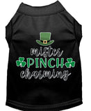 Mr. Pinch Charming Screen Print Dog Shirt, Pet St. Patrick's Day T-shirt