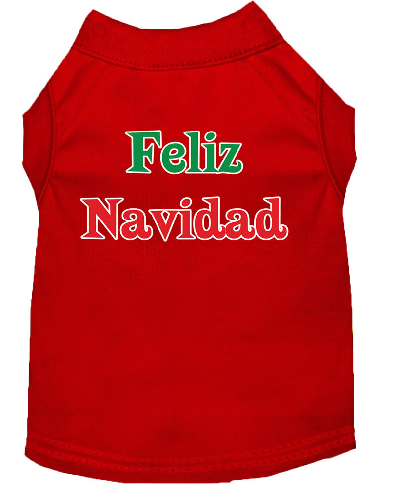 Dog / Pet Christmas T-Shirt : Feliz Navidad Screen Print T-Shirts