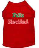 Dog / Pet Christmas T-Shirt : Feliz Navidad Screen Print T-Shirts