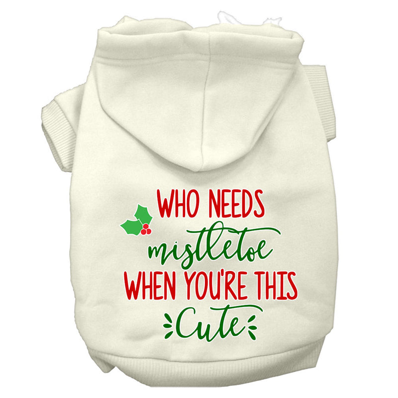 Dog / Pet Christmas Hoodie : Who Needs Mistletoe Screen Print Dog Hoodie