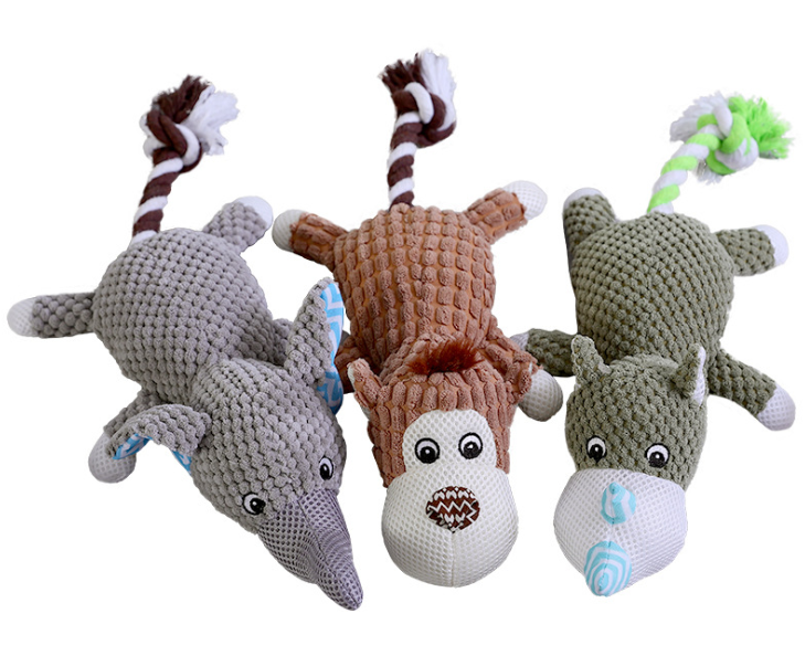 Textured Plush Squeaking Elephant Dog Toy