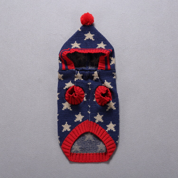 Toby's Dog Star Sweater Hoodie, Classic Hooded Sweater for Dogs, Holiday Sweater