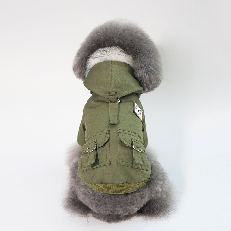 Pet / Dog Fashion Faux Fur Hooded Plush Parker