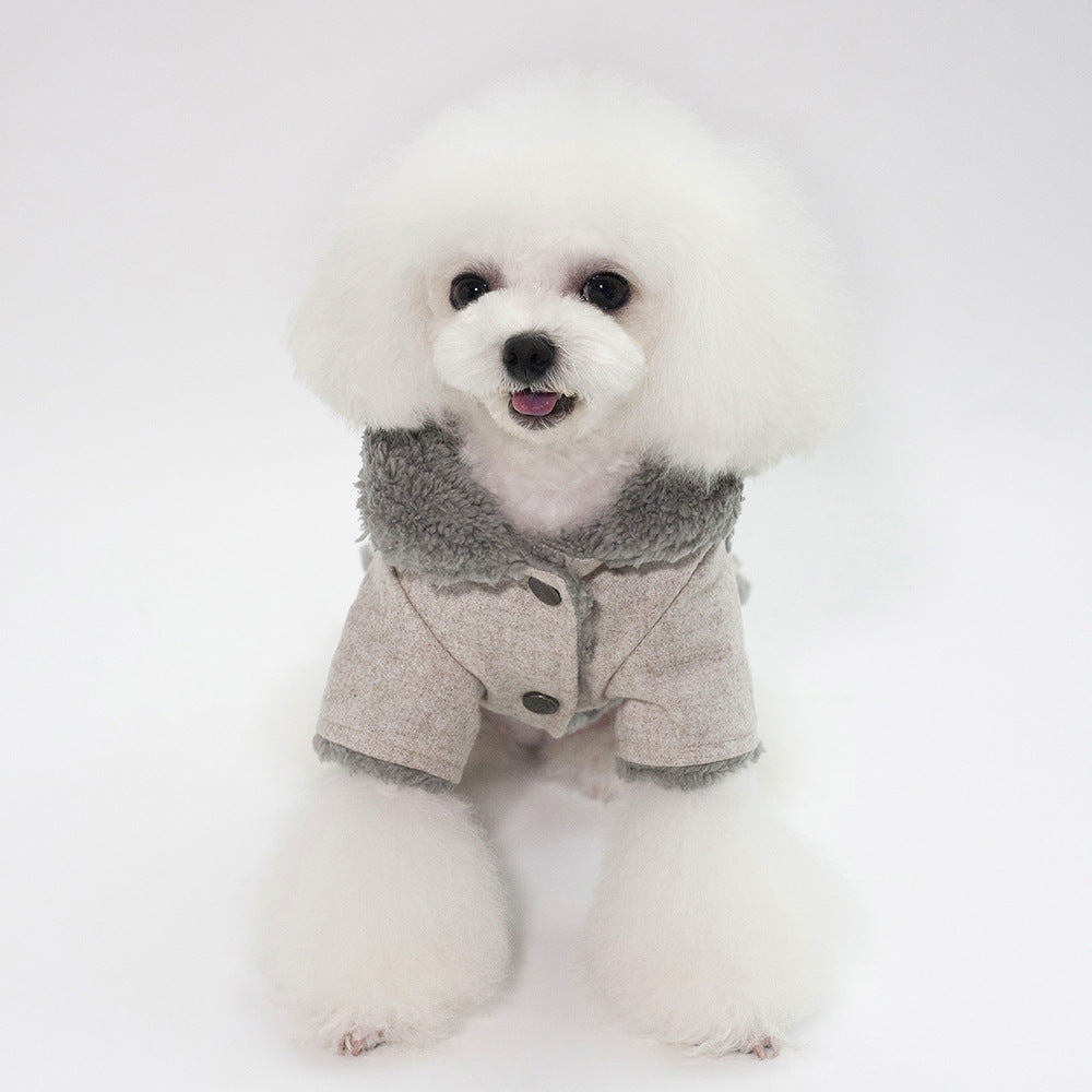 Pet / Dog Faux Shearling Dog Biker Coat