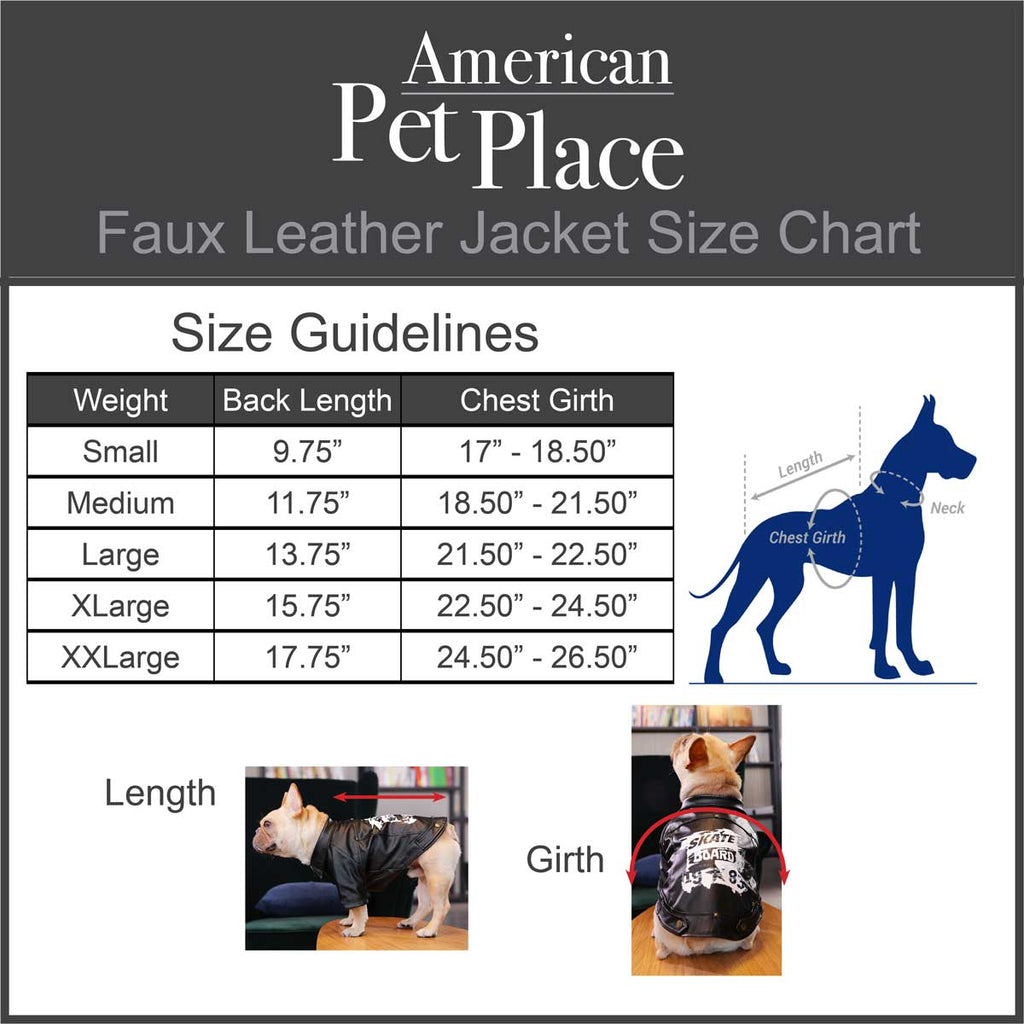 Pet / Dog Skater Faux Leather Jacket