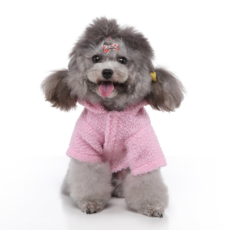Pet / Dog Teddy Hooded Cashmere Fleece Embroidered Dog Paw