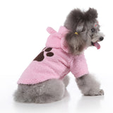 Pet / Dog Teddy Hooded Cashmere Fleece Embroidered Dog Paw