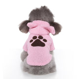 Pet / Dog Teddy Hooded Cashmere Fleece Embroidered Dog Paw