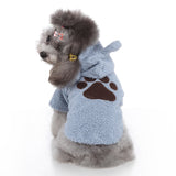 Pet / Dog Teddy Hooded Cashmere Fleece Embroidered Dog Paw