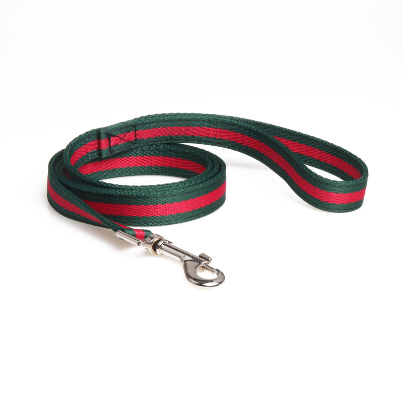 Pet / Dog Italian Designer Inspired Red and Green Stripe Collars