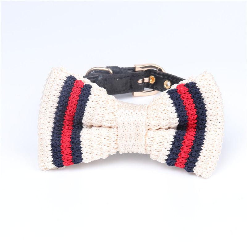 Pet / Dog Red and Navy Blue Designer Stripe Bowtie