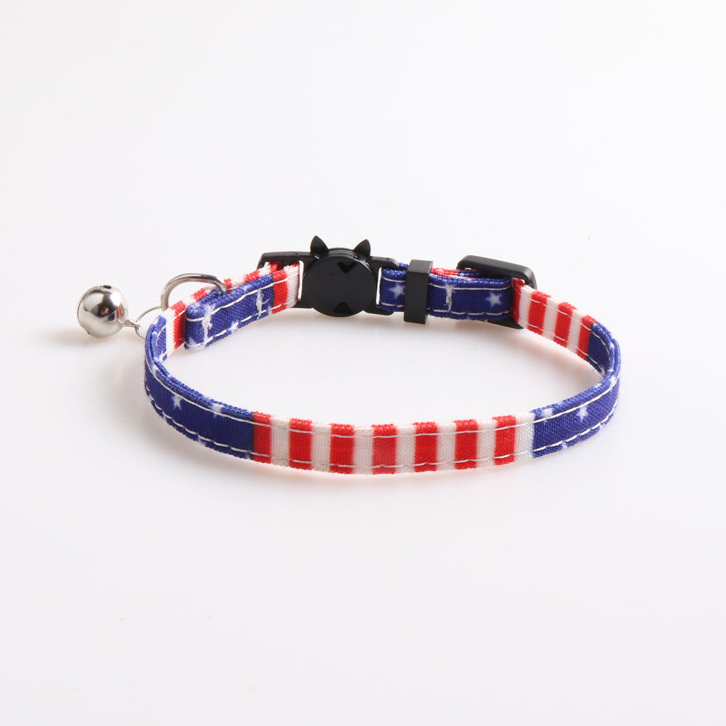Cat, Dog American flag bow tie collar