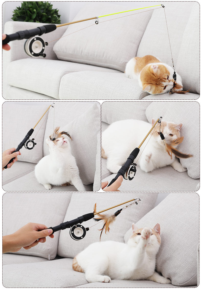 Leaps & Bounds Thrill & Chase Flexible Feathered Teaser Cat Toy
