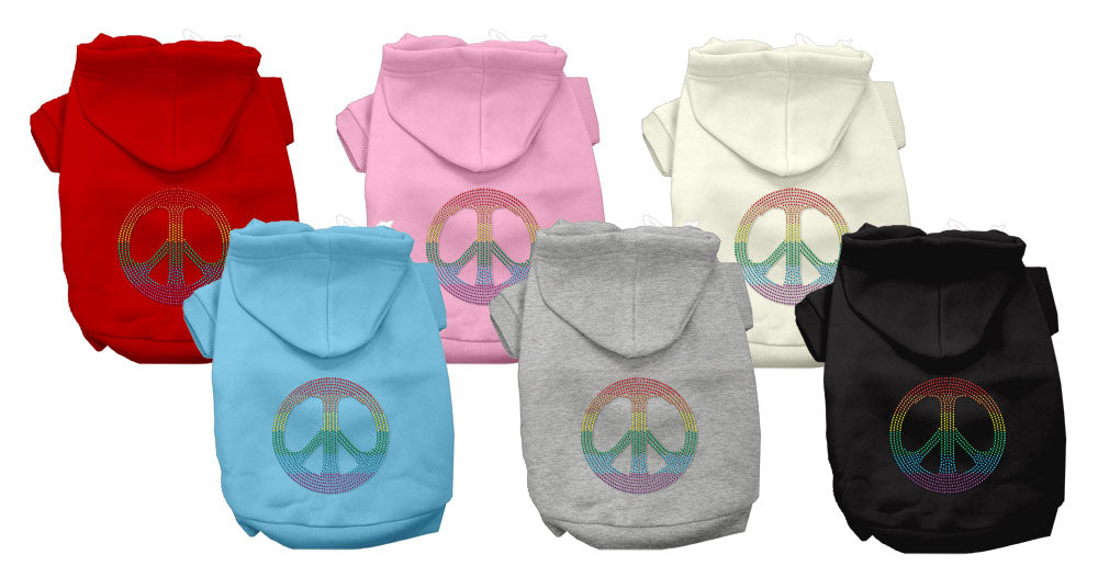 Rhinestone Peace Symbol Rainbow PRIDE Dog / Cat Hoodies