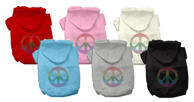 Rhinestone Peace Symbol Rainbow PRIDE Dog / Cat Hoodies