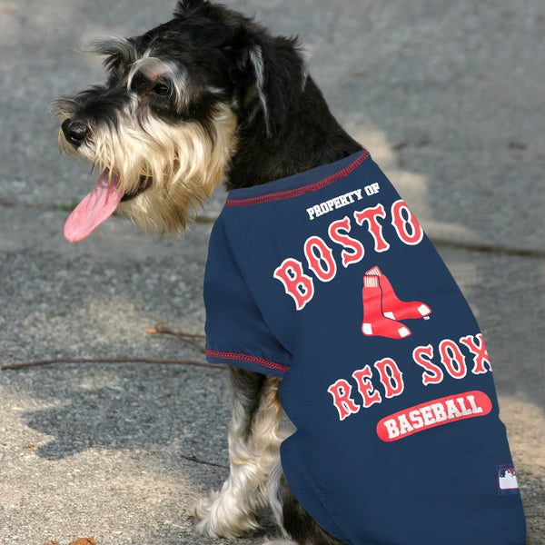 Pets First MLB Boston Red Sox Screen Printed Baseball Dog Jersey - Red/Blue  - Sports Diamond