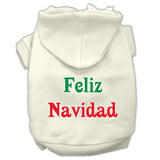 Dog / Pet Adorable Christmas Hoodie : Feliz Navidad Screen Print Pet Hoodies
