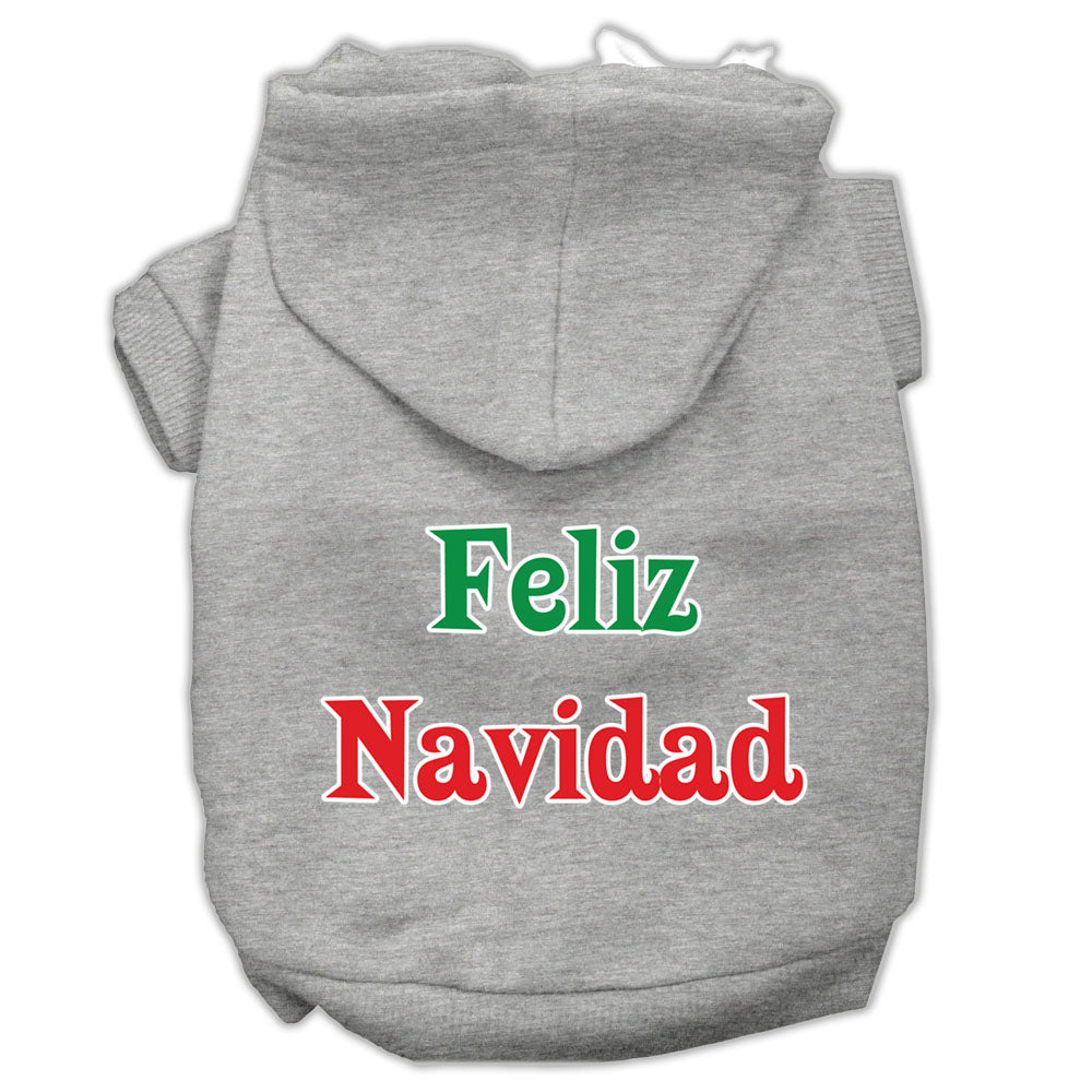 Dog / Pet Adorable Christmas Hoodie : Feliz Navidad Screen Print Pet Hoodies