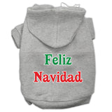 Dog / Pet Adorable Christmas Hoodie : Feliz Navidad Screen Print Pet Hoodies