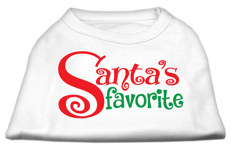 Dog / Pet Christmas T-Shirt : Santas Favorite Screen Print Pet T-Shirt