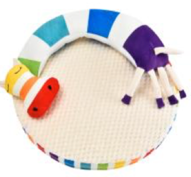 Toby's Rainbow Colorful Stripe Round Pillow Style Pet Bed