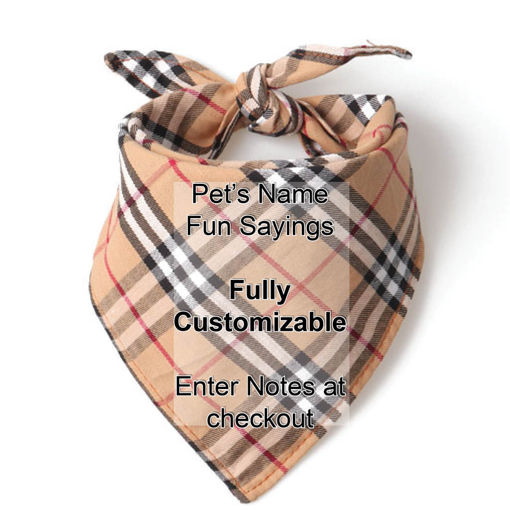 Customizable Classic Designer Inspired Plaid Bandannas