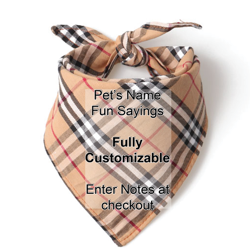 Customizable Classic Designer Inspired Plaid Bandannas