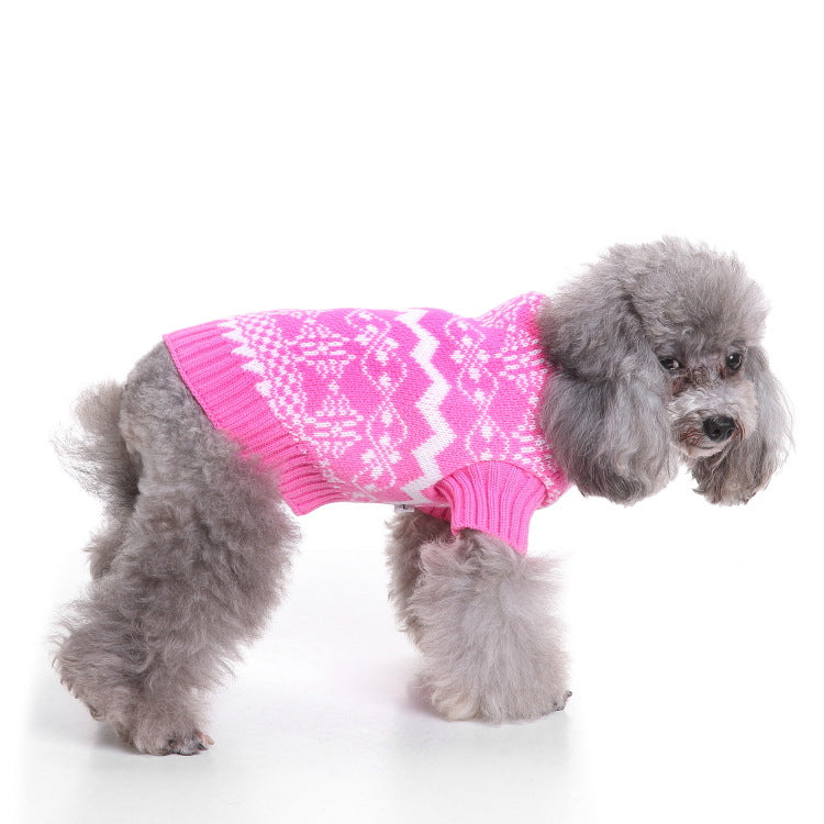 Pet Festive Classic Fair Isle Sweater in Pink