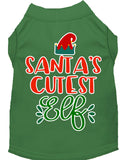Dog / Pet Christmas T-Shirt : Santa's Cutest Elf Screen Print Dog T-Shirt