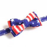 Cat, Dog American flag bow tie collar