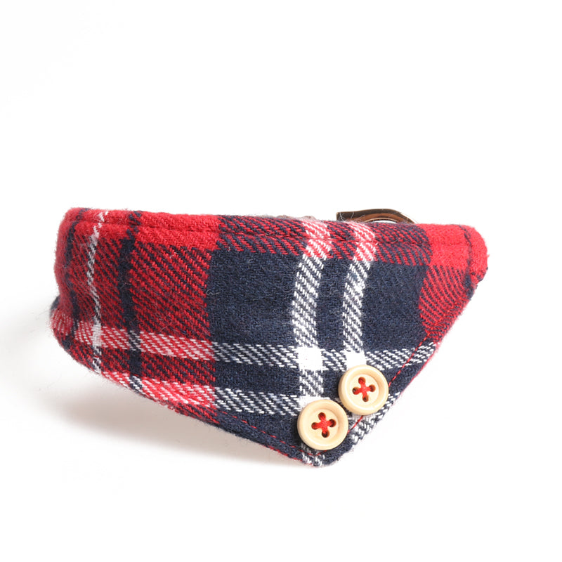 Classic holiday Plaid Pet Bandannas with Collars