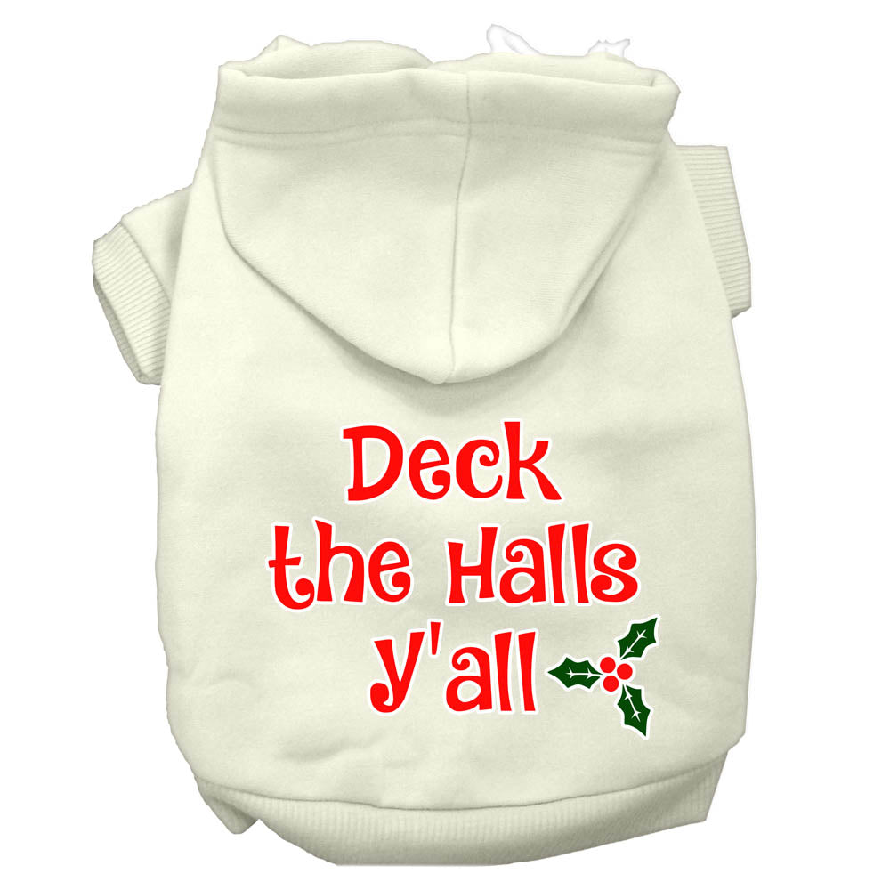 Dog / Pet Adorable Christmas Hoodie : Deck the Halls Y'all Screen Print Dog Hoodie