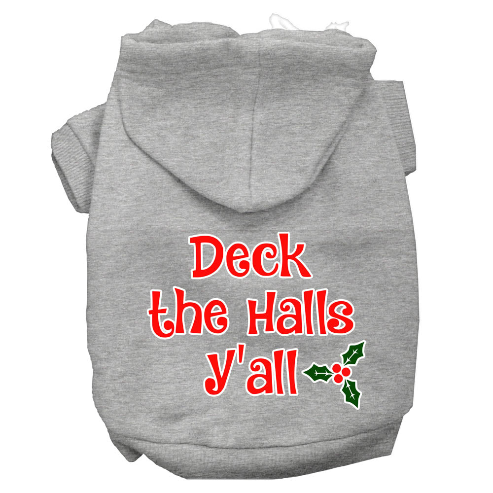 Dog / Pet Adorable Christmas Hoodie : Deck the Halls Y'all Screen Print Dog Hoodie